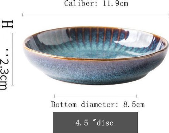 4 stuks Creatieve keramische set in Europese stijl van 4,5 inch mini bord- Ideaal voor dessert, taart,noten enz.