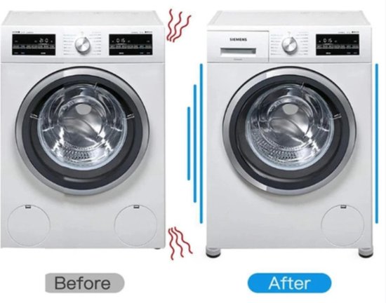 4 Wasmachine Trillingsdempers - Antislipmatjes - Zwart