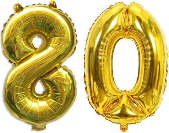 56 delig latex ballonnen versiering - Thema: 80 jaar - Kleur goud