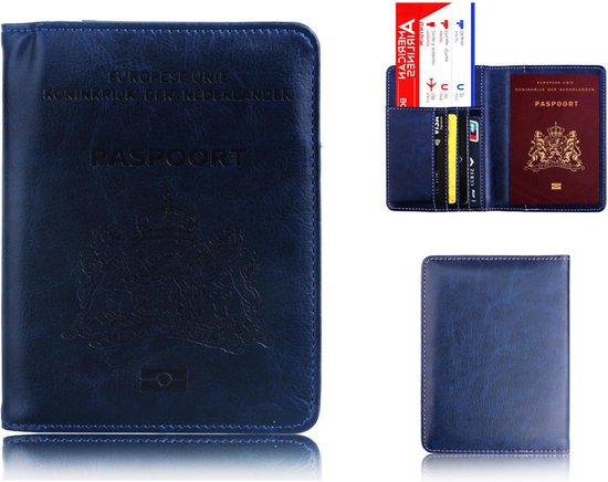 Unikorf Luxe RFID paspoort/pasjeshouder - donkerblauw