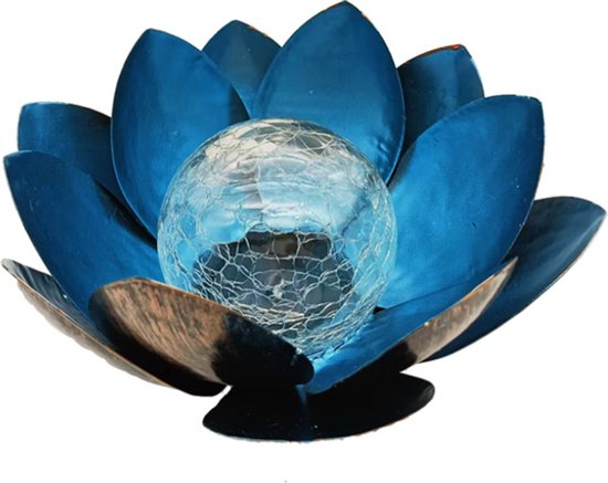 lotus tuinlamp op zonne-energie- Buitenverlichting met dagsensor- blauw