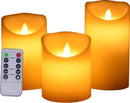 3-delige set LED kaarsen gemaakt van paraffine - Afstandsbediening met timer en dimfunctie - Realistisch vlameffect en warme kleur - Veilig en zonder risico