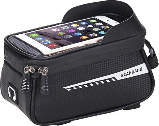 Waterdichte Fietsstuurtas Met Aanraakscherm En Zonneklep, Fietstelefoontas Met Grote Capaciteit (voor Iphone Samsung En Andere Smartphones Onder 6,5 Inch)-  zwart 21 * 9 * 10,5 cm