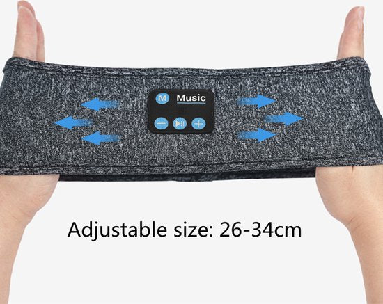 Merkloos Bluetooth 2-in-1 Hoofdband & Slaapmasker Grijs