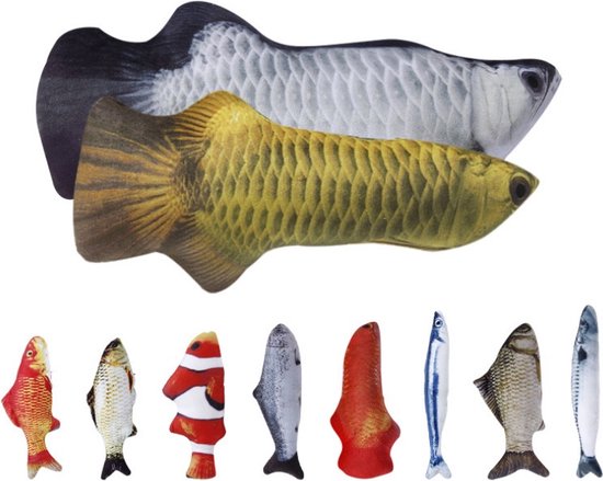 Realistische Visvormige Katten Speeltjes - Set van 10 Stuks