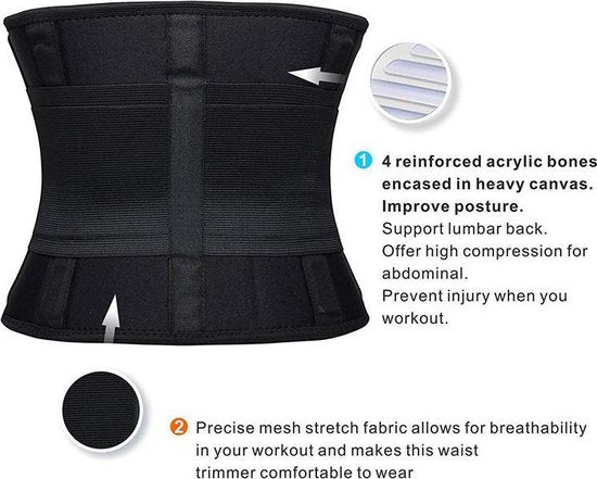 TDR - Rugbrace voor Onderrug - Corrigerend voor Onmiddelijke Pijnbestrijding & Rugondersteuning - Zwart - maat L (Taille: 82 - 92 cm)