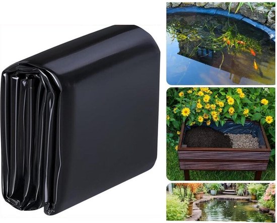 Extra dikke PE-folie zwart 2.1x3m - scheurvast, waterdicht