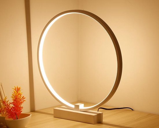 LED Tafellamp - Cirkel - 30cm diameter - Wit