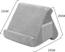 Tablet Kussen Grijs – 3 Kijkhoeken – Comfortabele Tablethouder & Standaard – Pillow Pad – Geschikt voor Tablet, Smartphone, Boek & E-reader – 29x23x26 cm