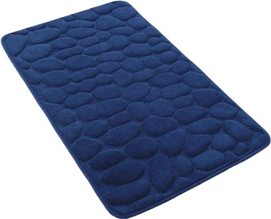 Luxe badkamermat 50x80 cm donkerblauw - Comfort & waterabsor