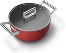 SMEG Kookpan met deksel Rood Mat - ø 24 cm / 4.6 Liter