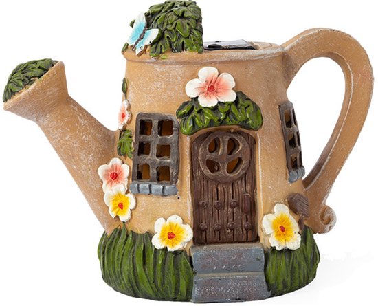Solar Tuinbeeld Gieter Huisje 21,5x17x13 cm – Kunststof