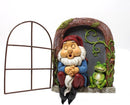 Charmante Slapende tuinkabouter met kikker voor in de tuin - ophangbaar standbeeld van duurzame designerhars - 12.5*4*18cm