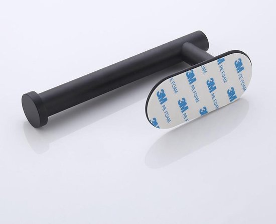 Toiletrolhouder RVS Zelfklevend Zwart - Geen Boren