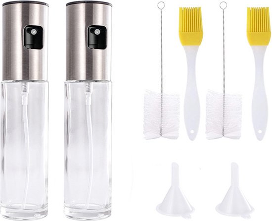 4-delige glazen spuitflessenset 100ml lekvrij olie/azijn