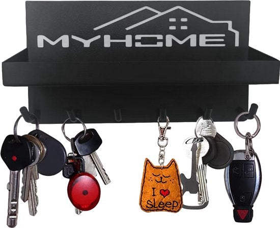 TDR-sleutelrek met plank sleutelbord-Sleutel organizer-zwart