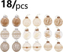 Set van 18 Luxe Transparante Kerstballen - Natuurlijk Design met Jute, Bloemen en Vezels - Duurzaam en Herbruikbaar-Ø 7.8 cm