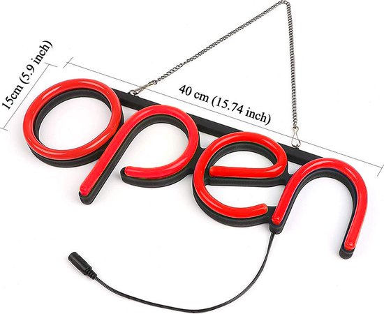 Neon verlichting-LED open bord-Licht reclamebord-hanglamp- rood