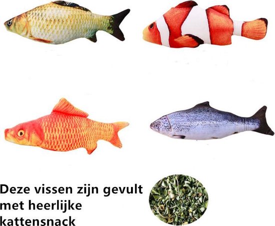 TDR - kattensnack visspeelgoed voor katten-4stuks Vis Speelgoed