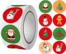 3000 Kerststickers op 6 Rollen – Ronde Zelfklevende Stickers voor Cadeaus, Verpakkingen en Kerstdecoratie