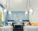 Elegante hanglamp in Fietsdesign. - fitting voor E27 - hoogwaardig ijzer - 62x36cm - vintage - wit