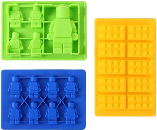 Brick robot siliconen ijsbakvormset - 3 delig