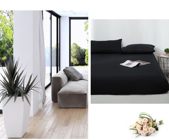 Matrashoes - Ademend & Antibacterieel - Waterdicht - Bescherm uw matras tegen vloeistoffen & allergieën - 140x200x30 cm - zwart