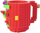 Build on Brick Mug - rood- 350 ml - bouw je eigen mok met bouwsteentjes - BPA vrije drinkbeker cadeau voor kinderen of volwassenen - koffie thee limonade of andere dranken - pennenbeker - creatief accessoire voor op bureau