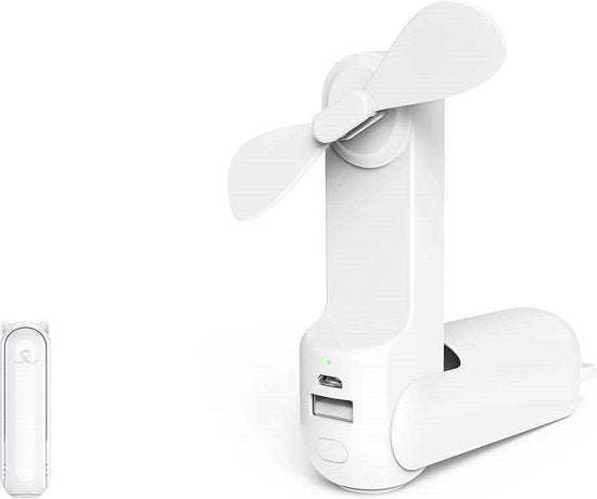 TDR - 3 in 1 ( lostaande hand ventilator, in combinatie met mobiel, en als Powerbank -  1200 mAh