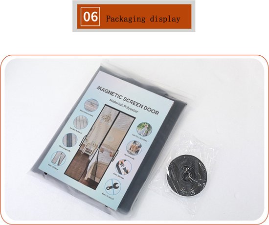 Magnetisch Anti-muggenhor 100x220cm - Zwart - Duurzaam