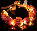 Elegante LED Bloemenkrans Hoofdband met 20 Warmwitte LED-Lampen-IP43- Perfect voor Feesten & Bruiloften-roze