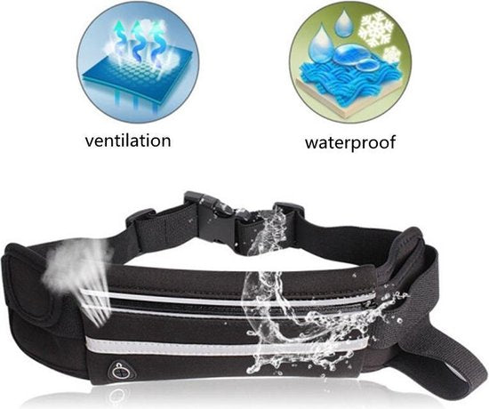 TDR - Heuptasje sport – running belt met Waterfleshouder zwart