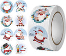 3000 Kerststickers op 6 Rollen – Ronde Zelfklevende Stickers voor Cadeaus, Verpakkingen en Kerstdecoratie