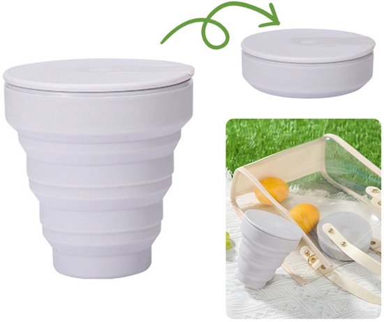 Draagbare opvouwbare siliconen koffiebeker opvouwbare waterb