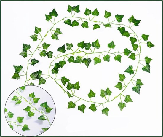 24 stuks*2m Klimop Slinger - Backdrop Decoratie Plant voor Huis en Tuin - Kunst Hangplant - Hedera - Klimop Kunstplanten voor Binnen en Buiten