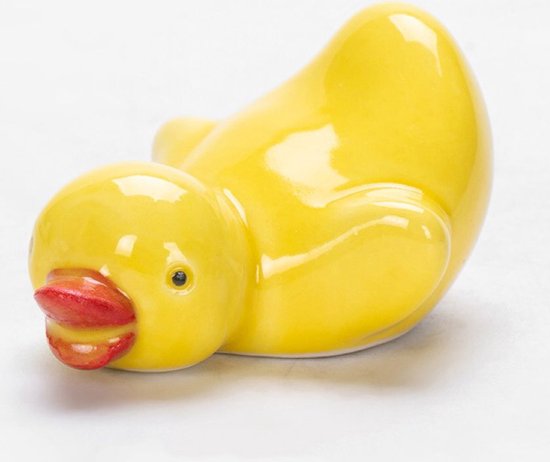 Set van 5 Gele Eend Keramische Eetstokjeshouders
