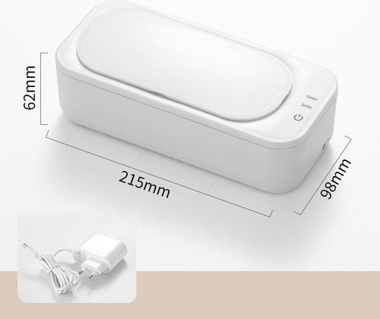 TDR - Mini ultrasoon reiniger - 360 graden reiniging, hoogfrequente trillingen, zonder schurende materialen of chemische middelen, licht van gewicht, waterreservoir met capaciteit van 350 ml