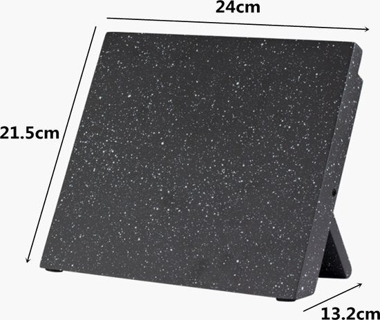Keuken Opvouwbare Magnetische Messenblok -Messenblok Zonder Messen- Modern en Ruimtebesparend Ontwerp- zwart met witte spikkels