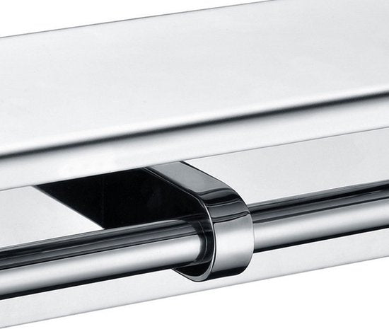 TDR-Dubbele toiletrol houder - met geïntegreerd Roestvrijsta