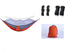 TDR-Hangmat met klamboe 260*140cm-Muggennet-ultralicht/ draagbaar -oranje en lichtgrijs