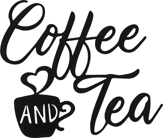Luxe Metalen Wandbord Koffiekop voor Keuken & Eetkamer