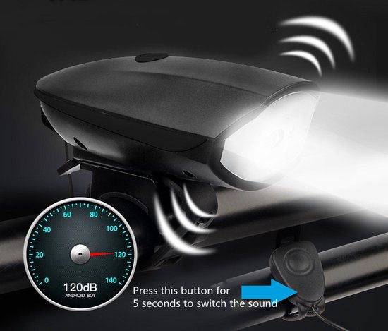 Unikorf Waterdichte Fiets Koplamp USB Oplaad Zwart