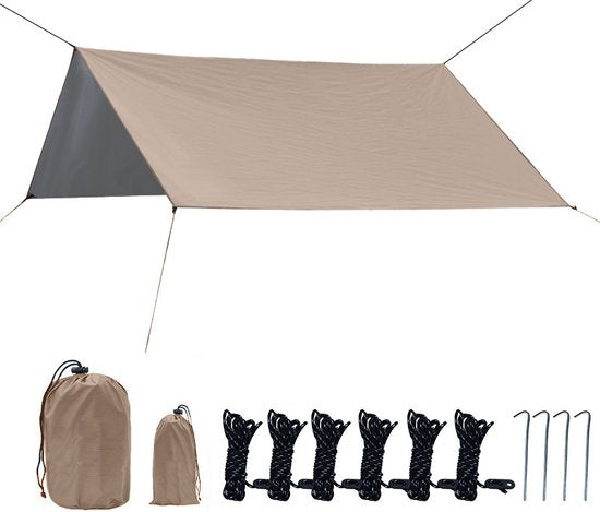 Outdoor Draagbaar Zonnescherm 300x300cm, Waterdicht, Tarps v