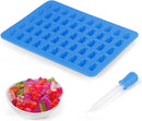 TDR-Gummy beer vorm  ijsblokjes-Siliconen mal + pipet -set van 4 (rood, blauw, groen, oranje)