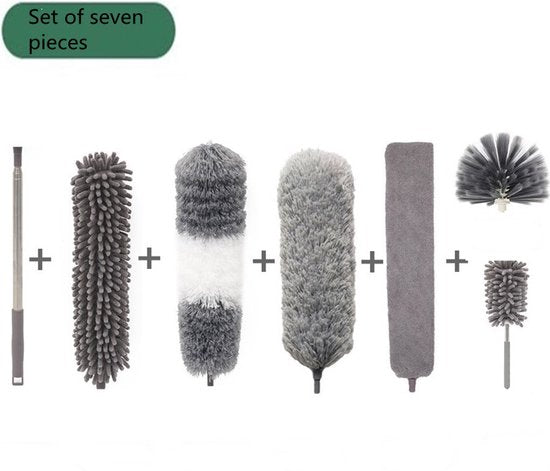 8-delige Telescoopsteelset met Plumeau, Lammellenreiniger, C