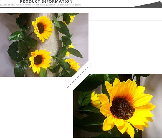 3stuks Zonnebloem Slinger Decoratie Set lengte van 2,25 meter-perfect voor themafeesten, bruiloften en thuisdecoratie