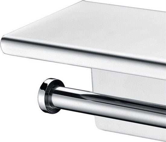 TDR-Dubbele toiletrol houder - met geïntegreerd Roestvrijsta