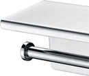 TDR-Dubbele toiletrol houder - met geïntegreerd Roestvrijstalen plankje / planchet 260 * 100 * 100 mm-zilver