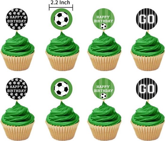 47 delig verjaardagset - Thema: Voetballen - Versiering voor feestjes, verjaardag - feestdecoratie