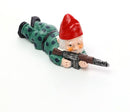 3delige Set Gedetailleerde Militaire Gevechtstuinkabouters in Diverse Poses - Decoratief Beeldje